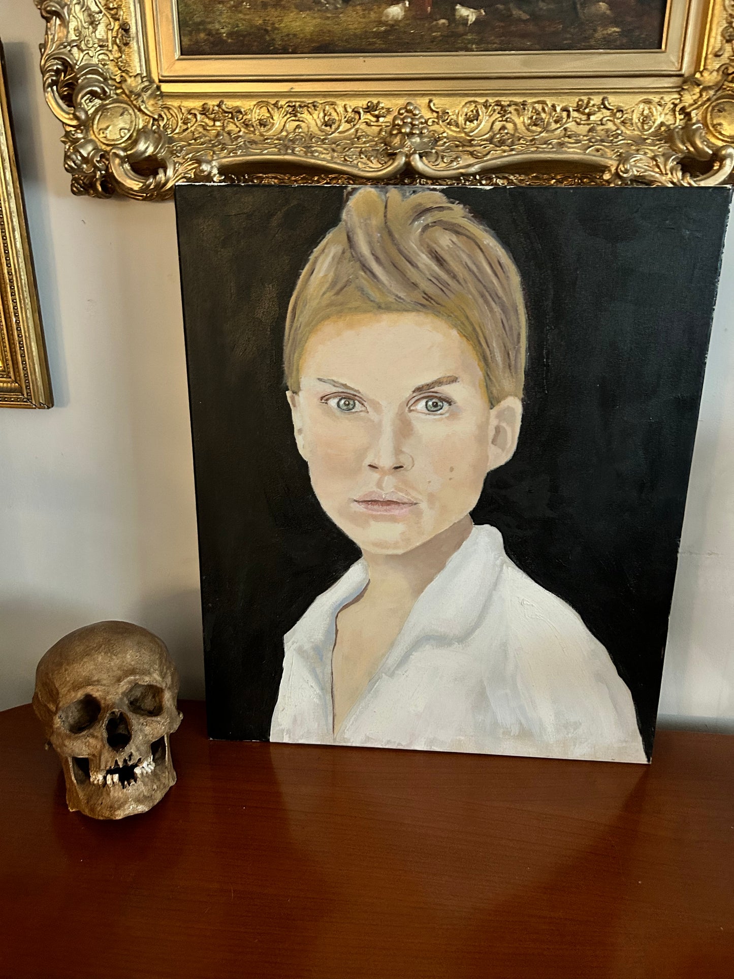 Naive Portrait Of A Woman Oil on Canvas 60x50cm