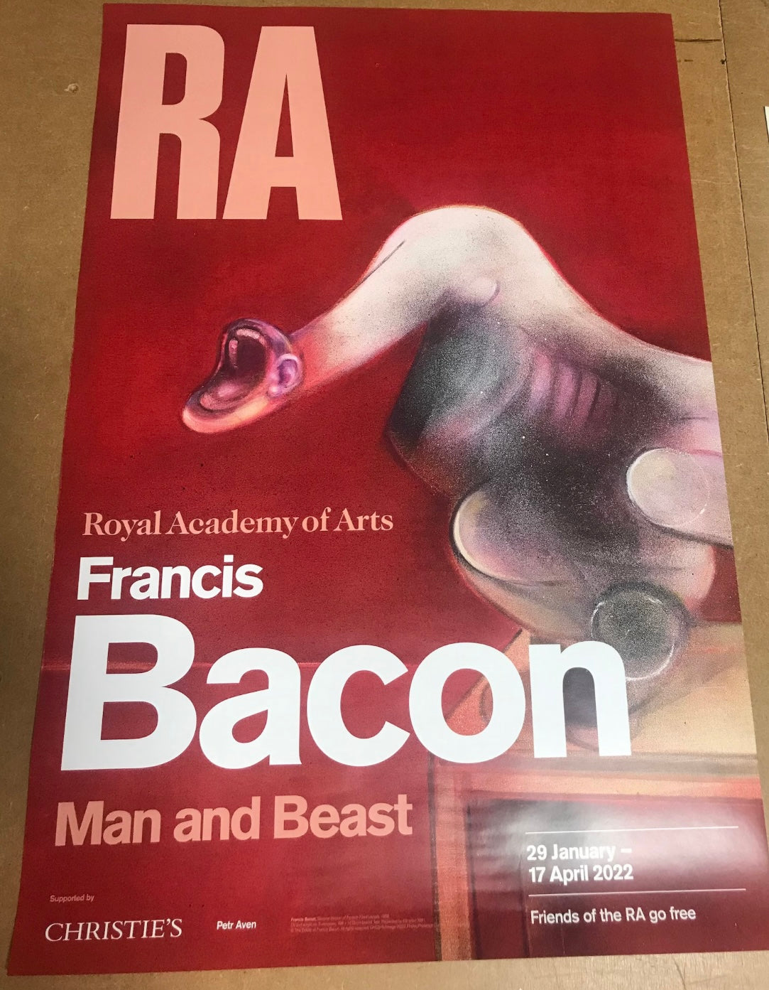 Francis Bacon Original Gallery Exhibition Poster Man And Beast Royal Academy London Large Francis Bacon Poster