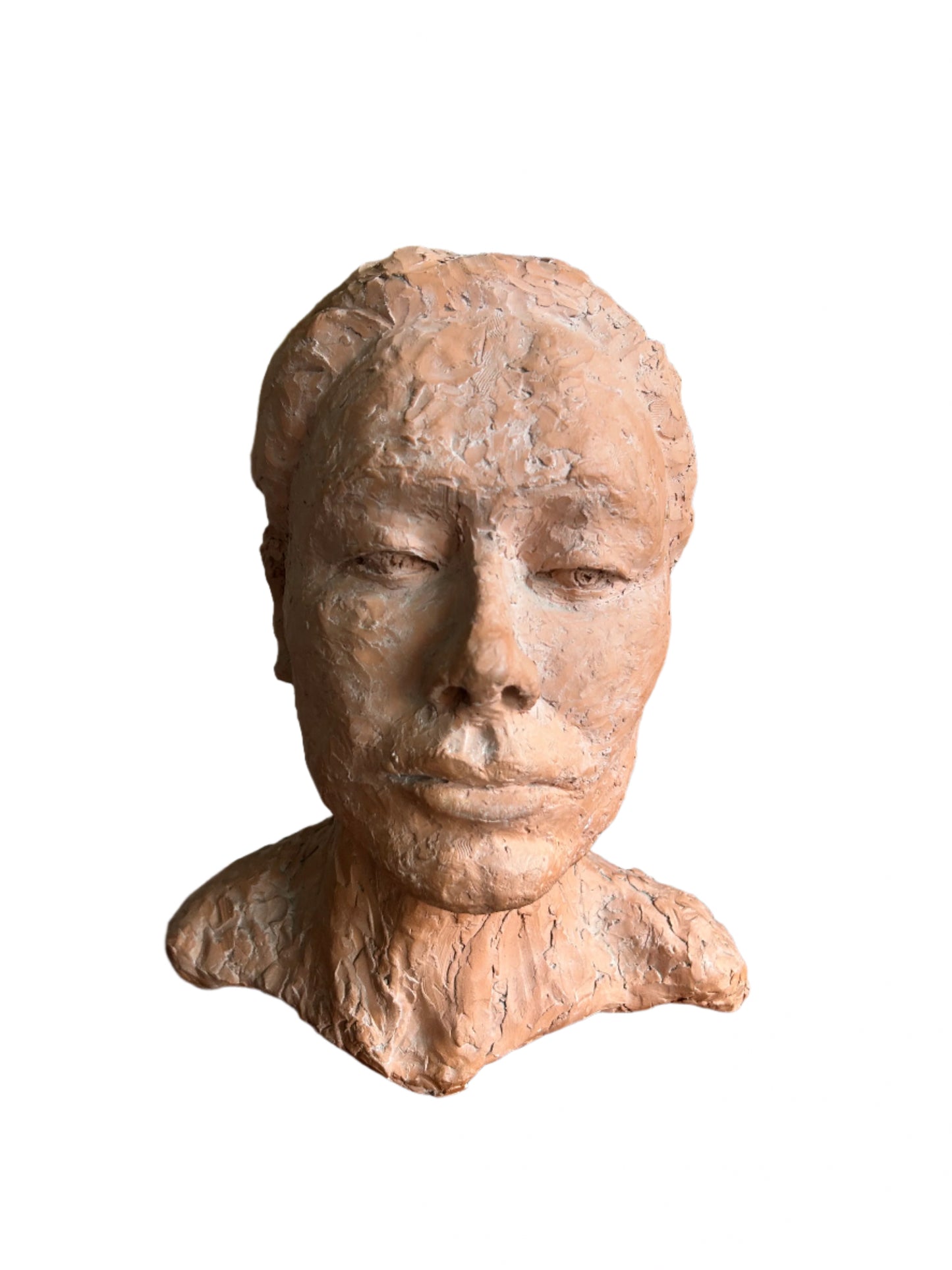 Sculpture Bust Of A Woman Unique One Of A Kind Terracotta Portrait Bust Of An Unknown Woman. Beautiful unique decorative figure