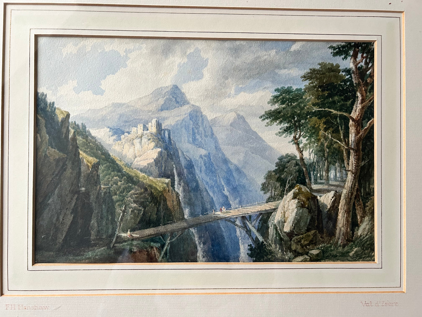 Val D’Isere Original 19th Century Watercolour by Frederick Henry Henshaw C1840 Sotheby’s Provenance Including Catalogue