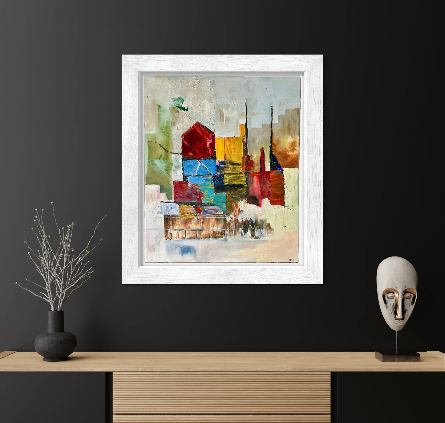 Original Oil Painting, Northern Art, Stunning Oil On Canvas, Industrial Abstract Expressionist Landscape