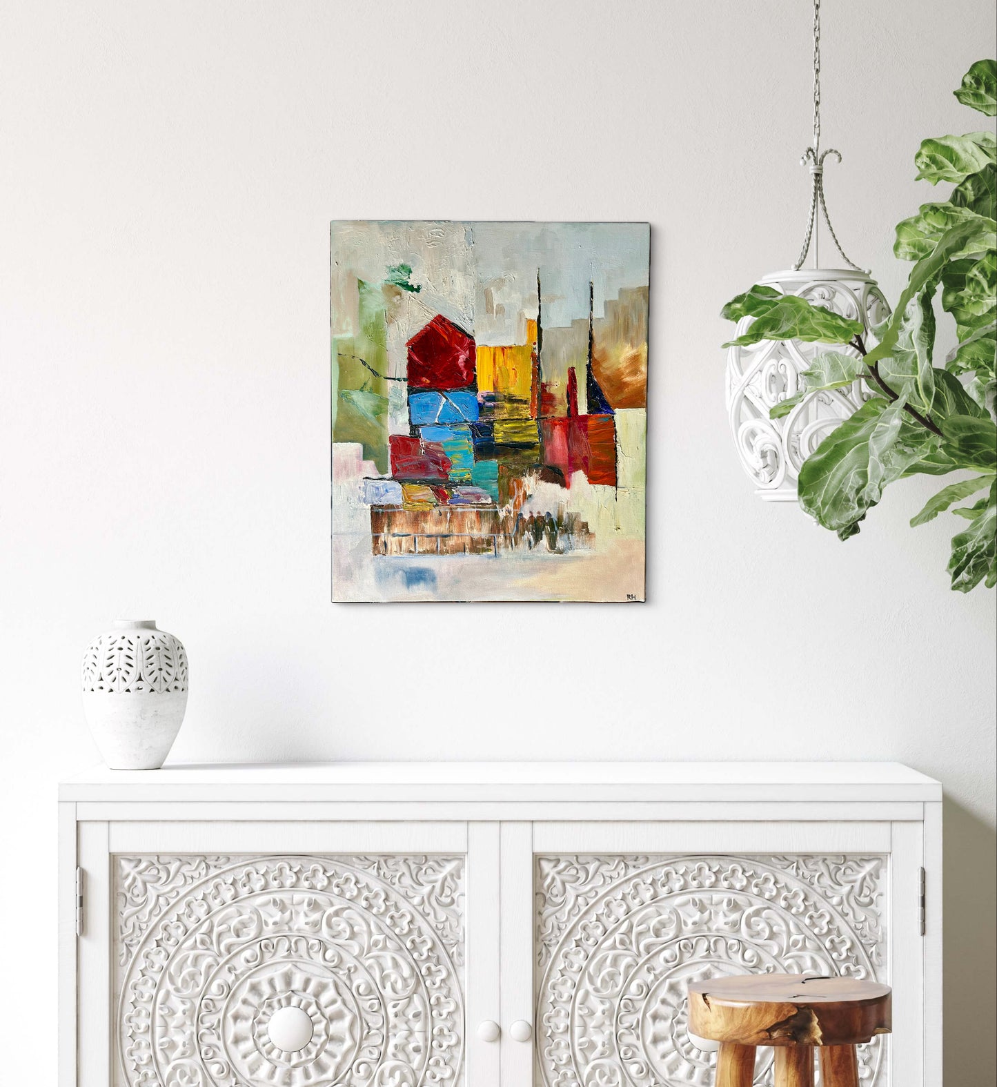 Original Oil Painting, Northern Art, Stunning Oil On Canvas, Industrial Abstract Expressionist Landscape