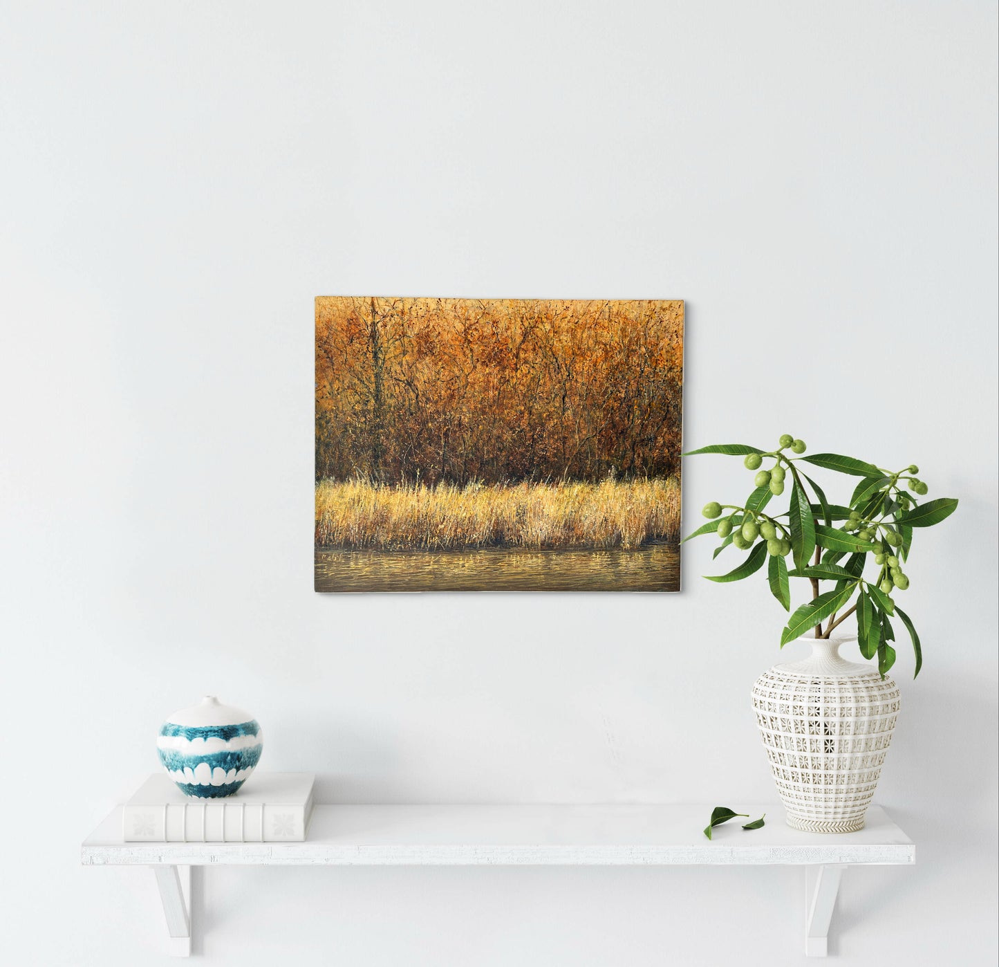 Original Painting Waters Edge By Anita Reid WSA Stunning Nature Study of a Waterside Landscape