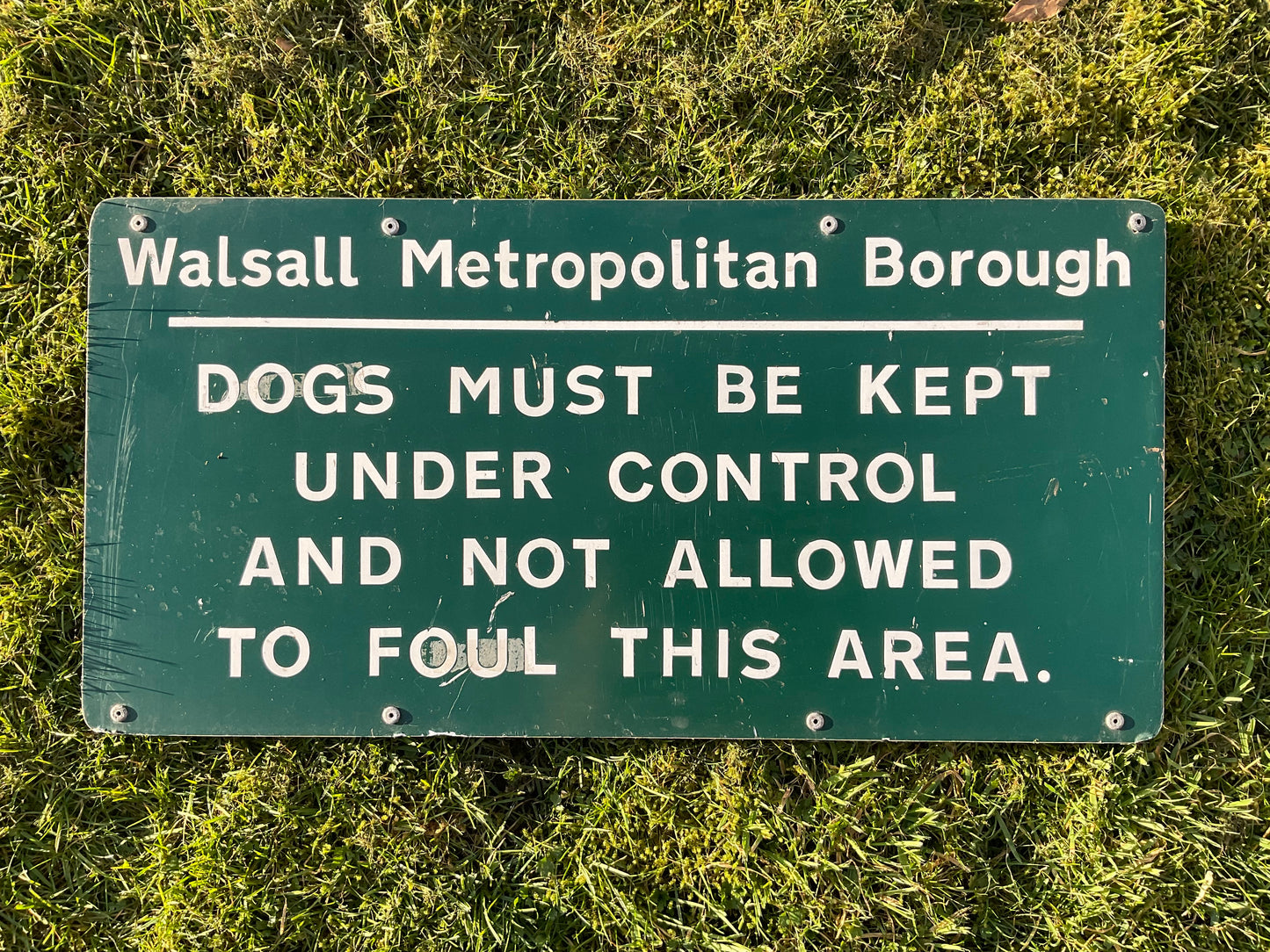 Vintage Sign Dogs Not Allowed To Foul Area Metal Sign Genuine Original