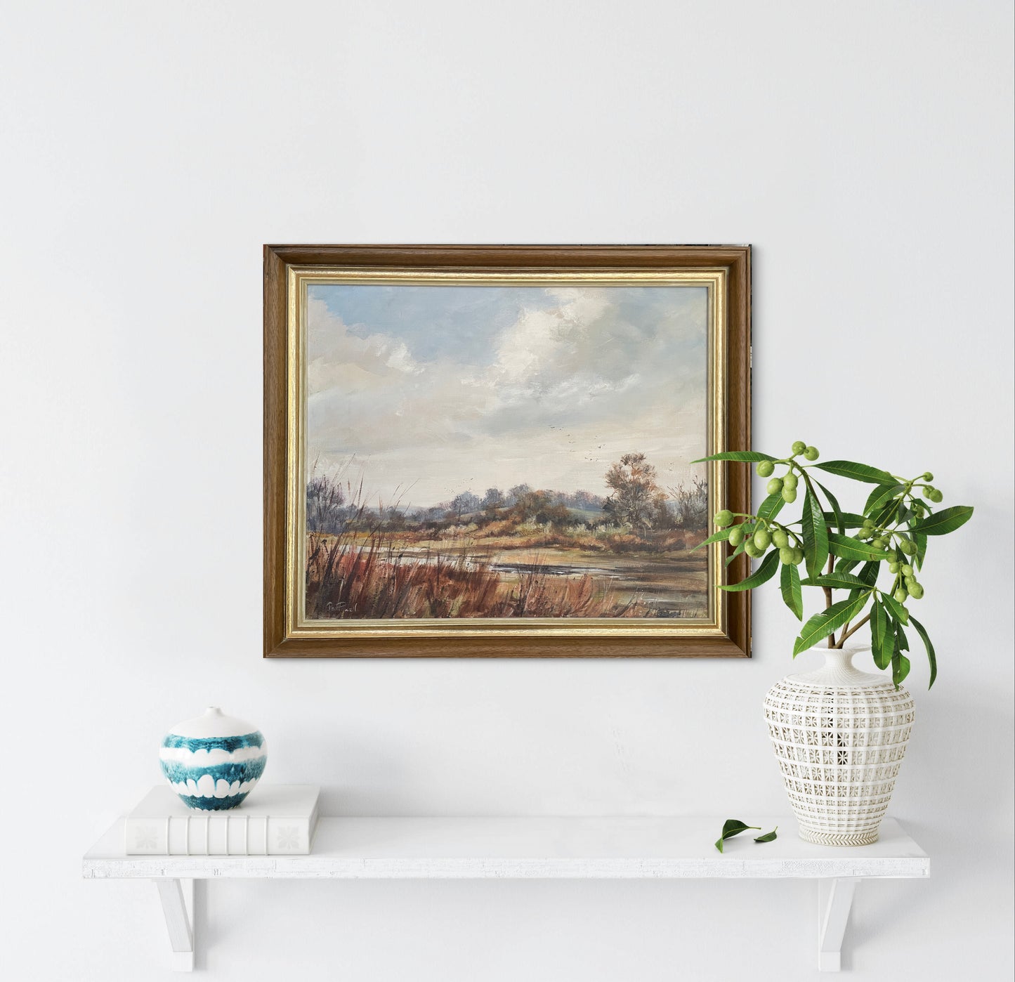 Dawlish Warren Oil Painting On Canvas Large Stunning Landscape Art Framed