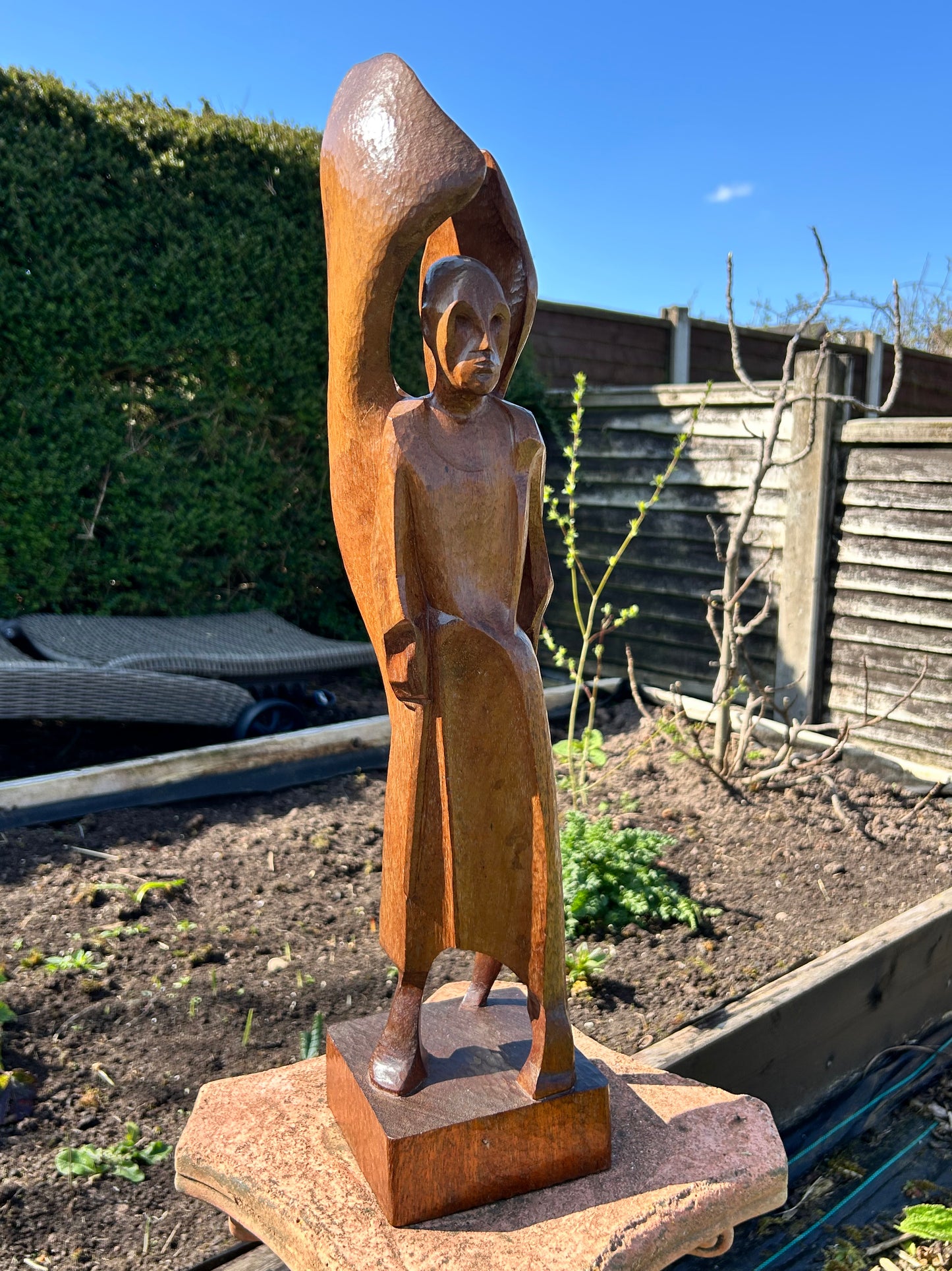 Sculpture Original Concept Wood Carving Of St Michael The Archangel. Attributed to David John