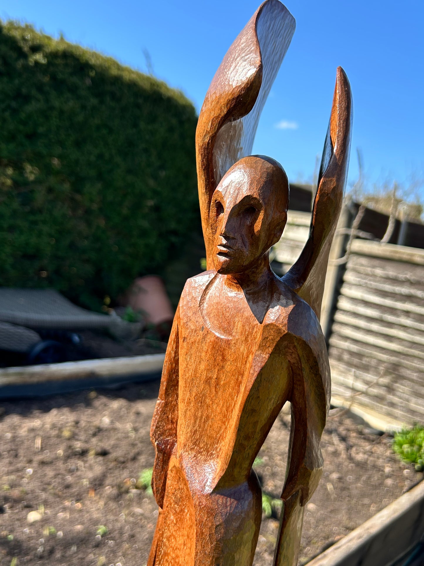 Sculpture Original Concept Wood Carving Of St Michael The Archangel. Attributed to David John