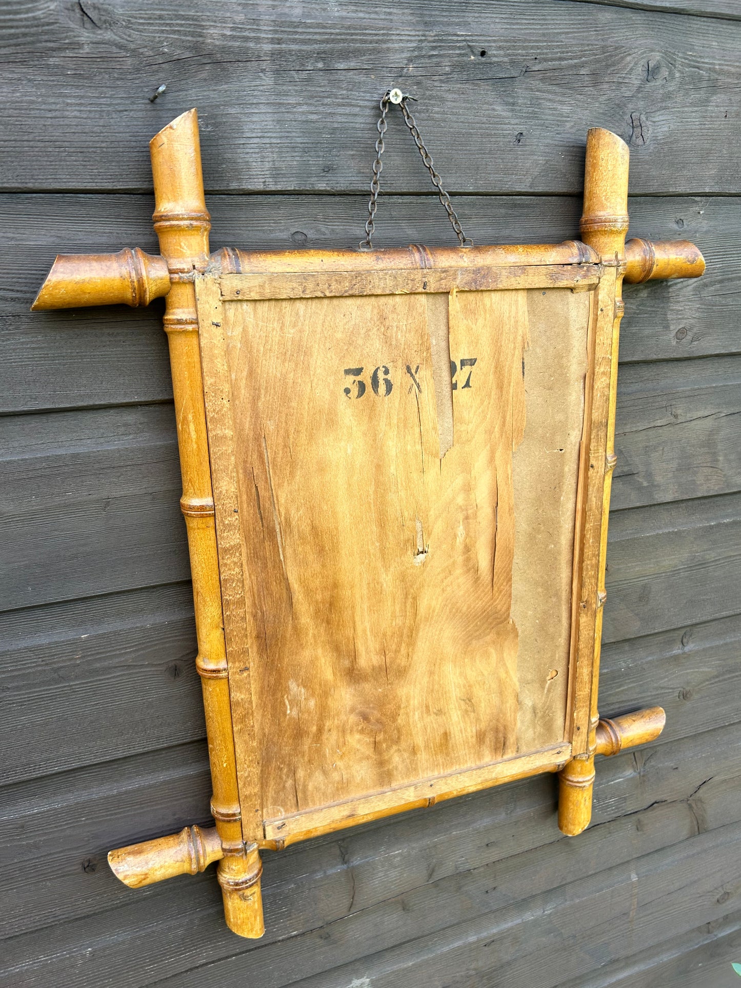 French Antique Mirror With Faux Bamboo Frame Beautiful Hanging Wall Mirror