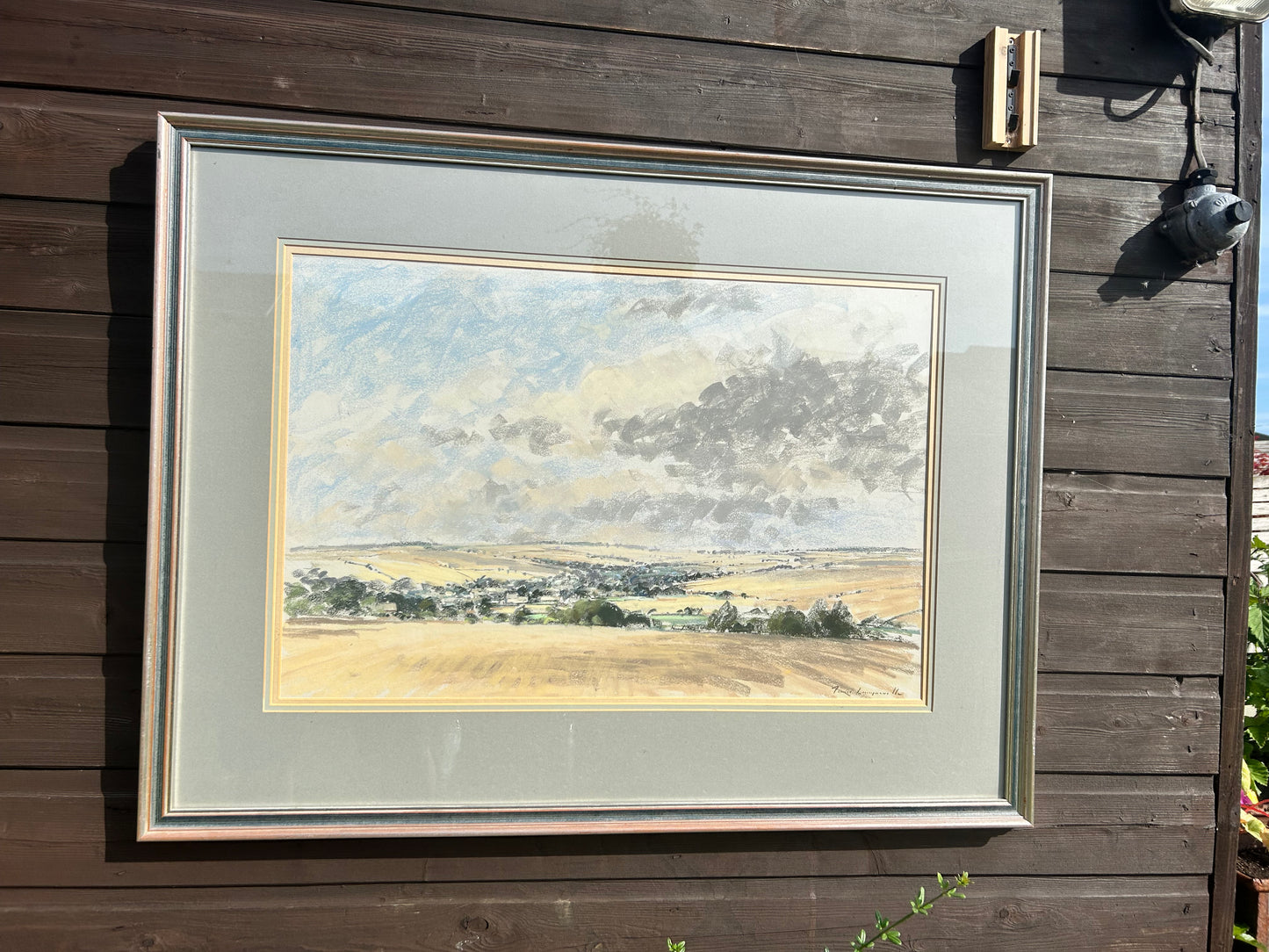 Vintage Pastel Landscape by James Longueville, P.S., A.R.B.S.A | Late 20th Century Original Art | Framed Rural Scene | Large Pastel on Paper