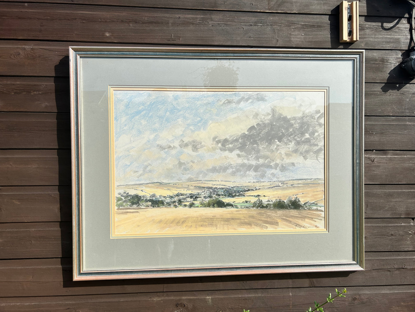 Vintage Pastel Landscape by James Longueville, P.S., A.R.B.S.A | Late 20th Century Original Art | Framed Rural Scene | Large Pastel on Paper