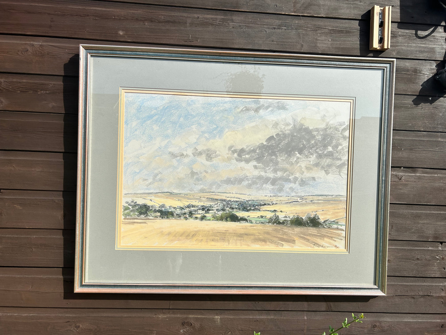 Vintage Pastel Landscape by James Longueville, P.S., A.R.B.S.A | Late 20th Century Original Art | Framed Rural Scene | Large Pastel on Paper