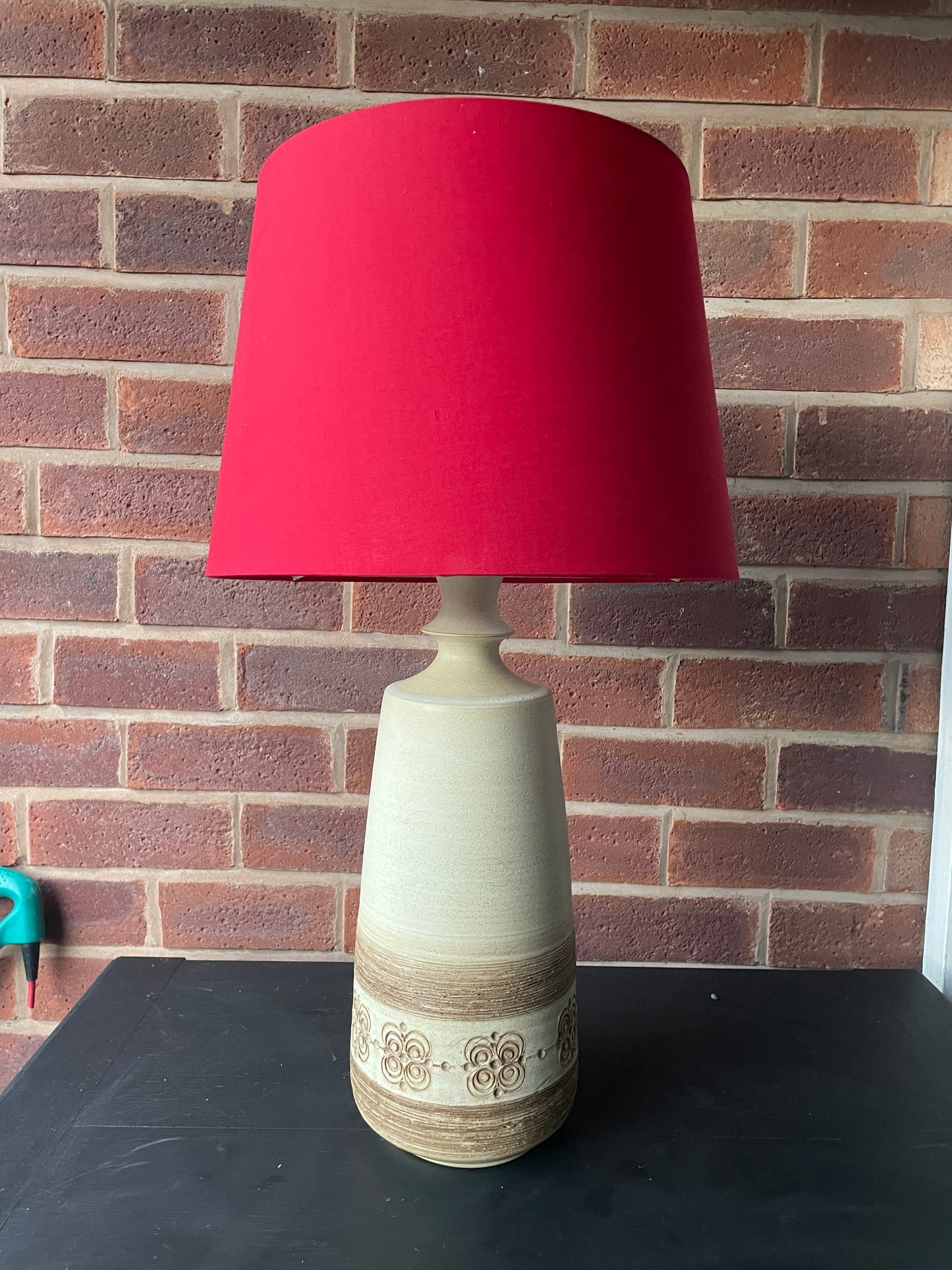 Mid Century Table Lamp Studio Pottery Large Cream Lamp Base 1960’s/70’s