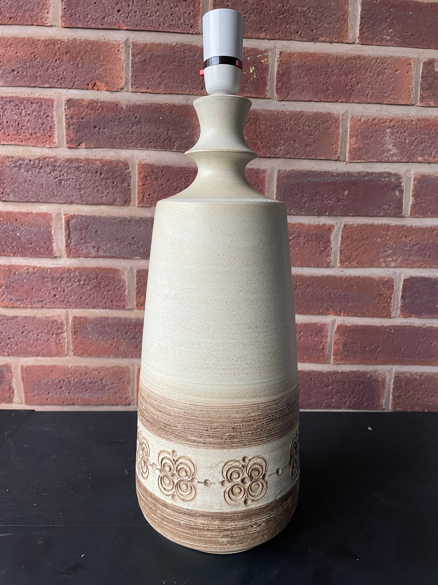 Mid Century Table Lamp Studio Pottery Large Cream Lamp Base 1960’s/70’s