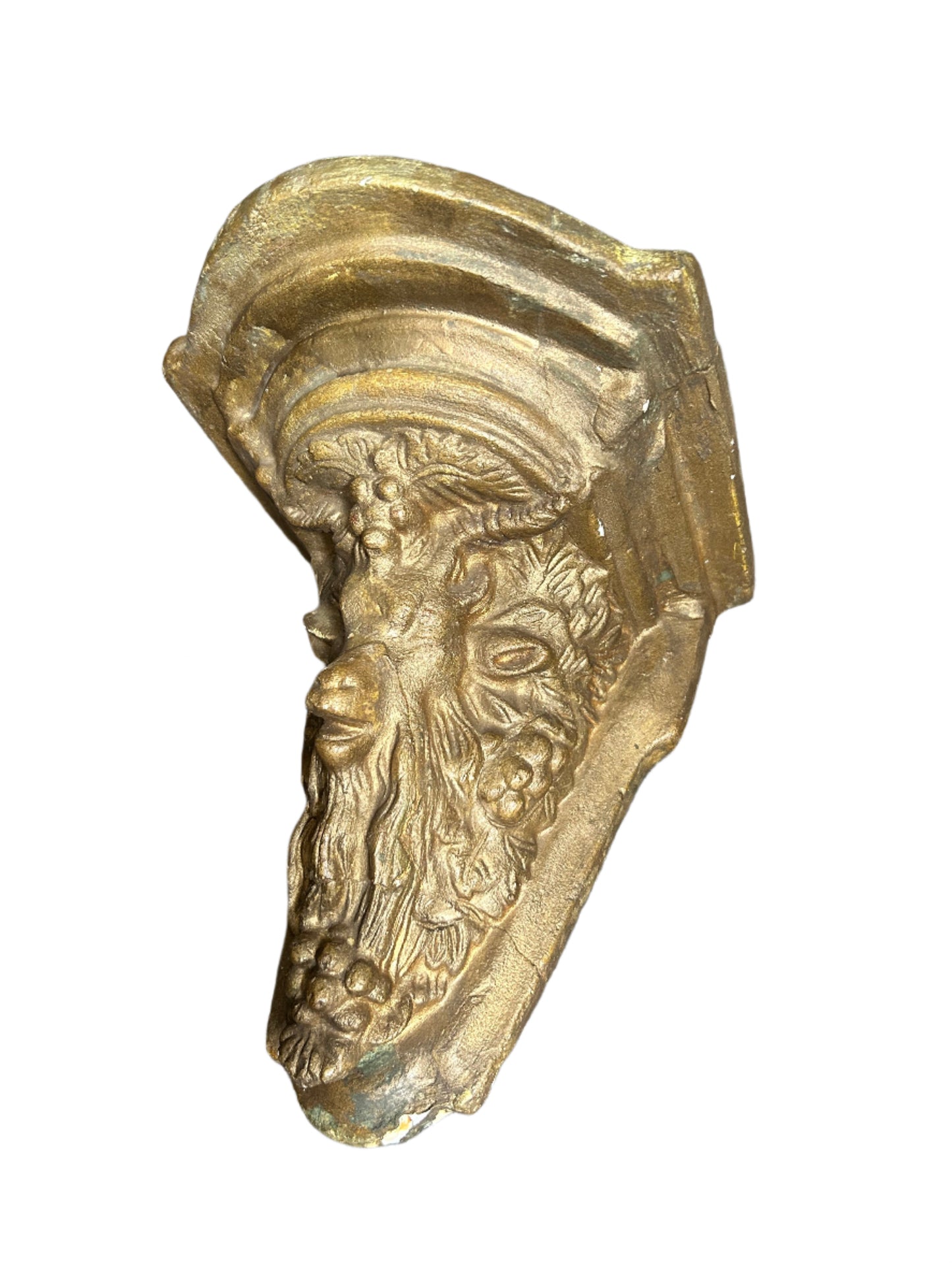 Victorian Goats Head Plaster Corbel Display Shelf Gilded Wall Hanging Plaque