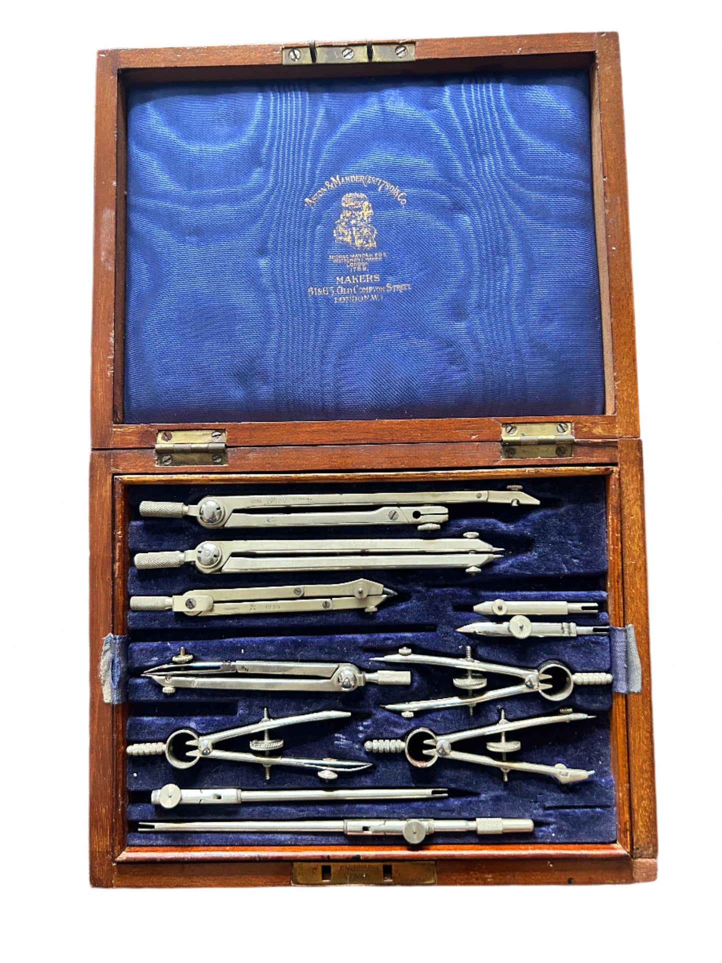 WW2 British Air Ministry Set Of Draughtsman’s Engineer’s Drawing Instruments in Case