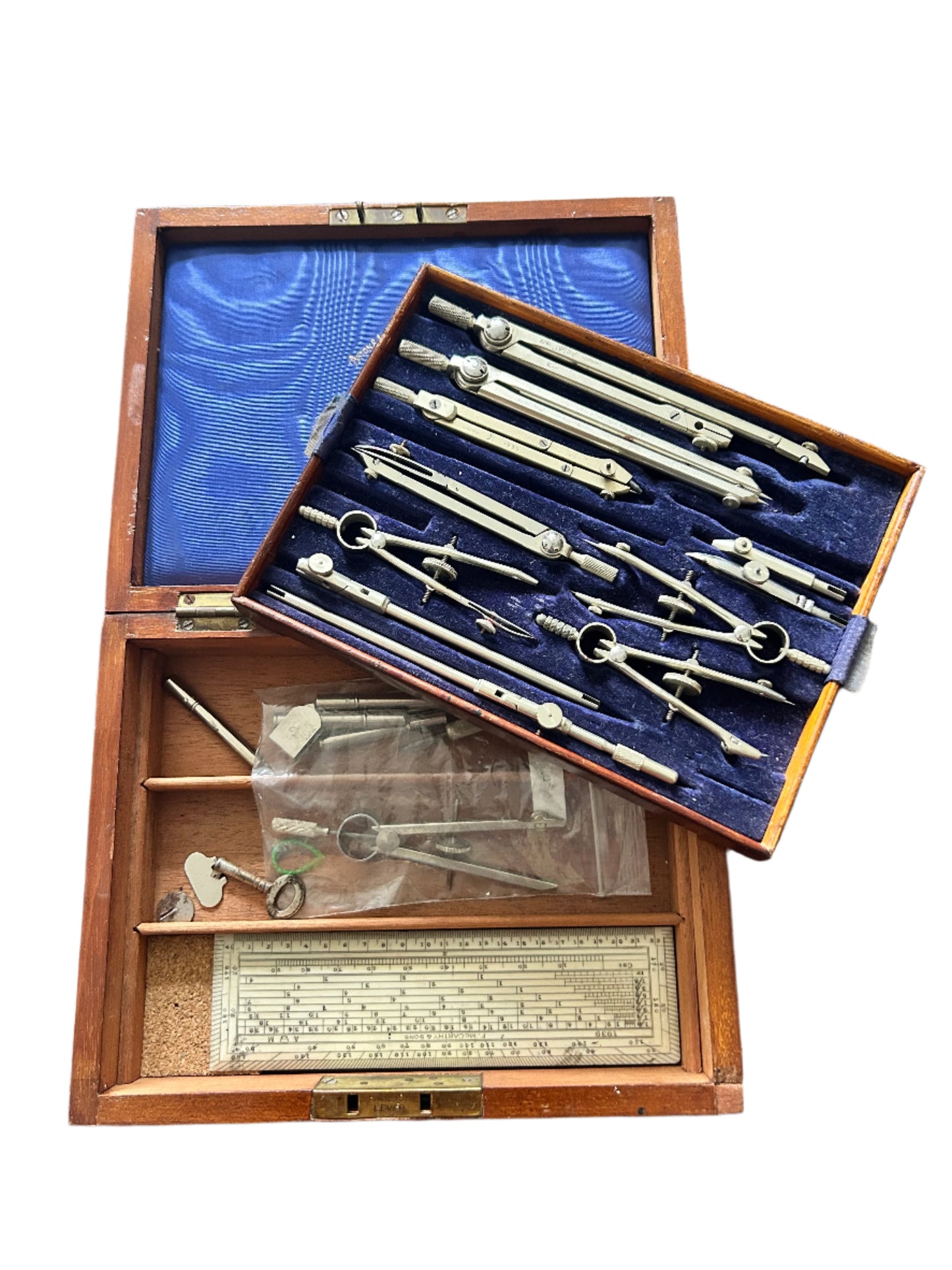 WW2 British Air Ministry Set Of Draughtsman’s Engineer’s Drawing Instruments in Case