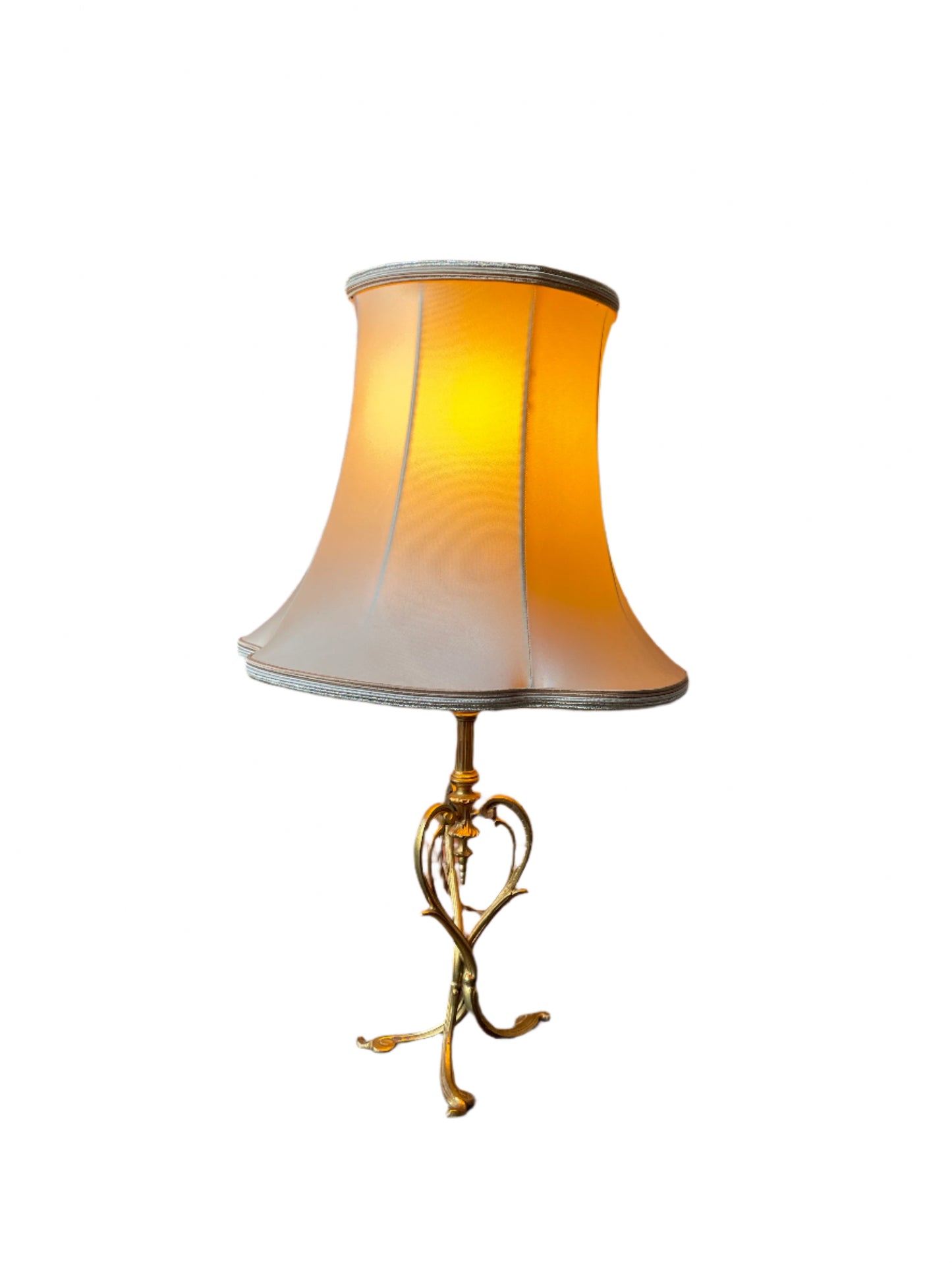 Art Nouveau Brass Table Lamp Attributed to W.A.S. Benson