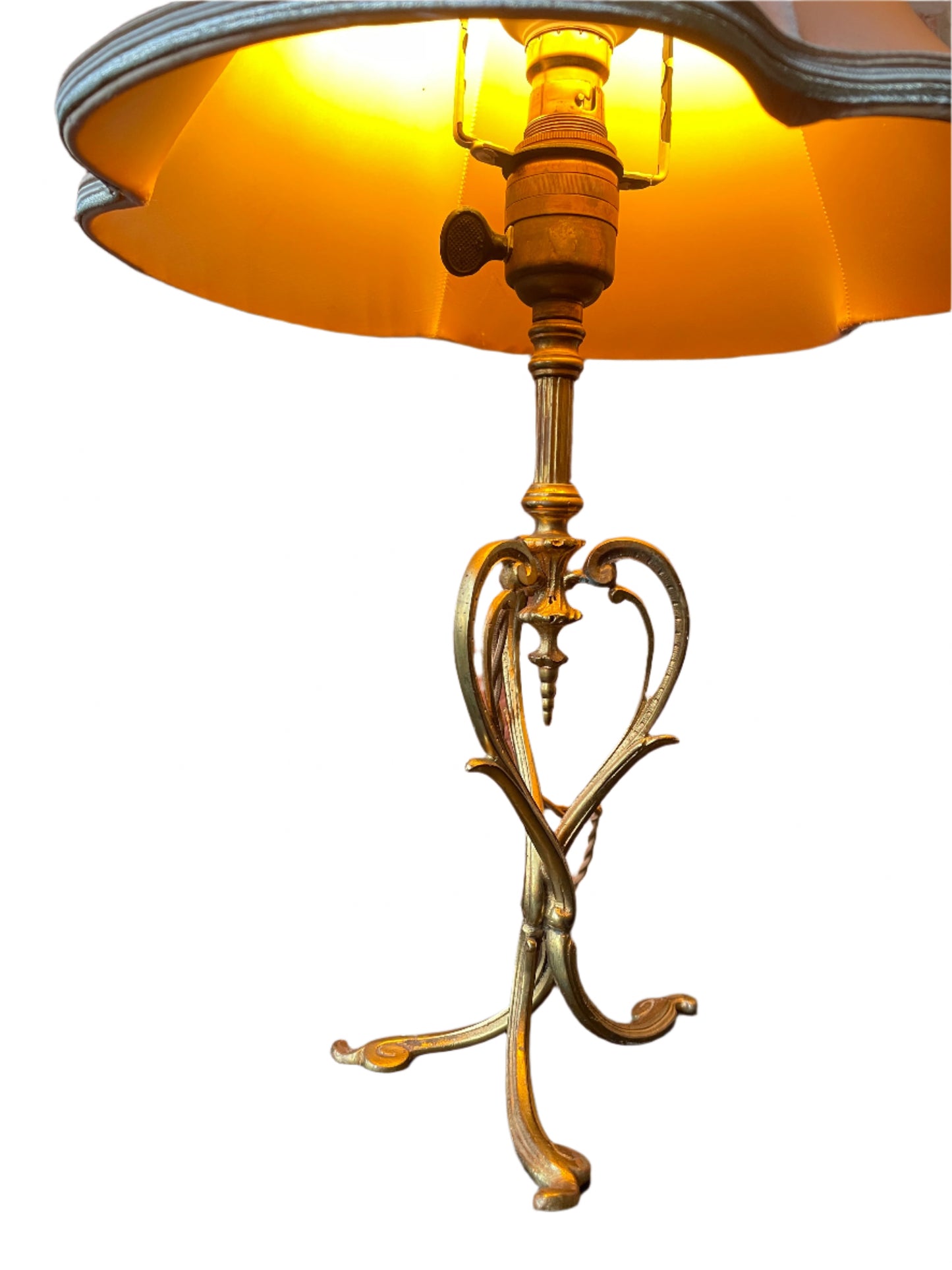 Art Nouveau Brass Table Lamp Attributed to W.A.S. Benson