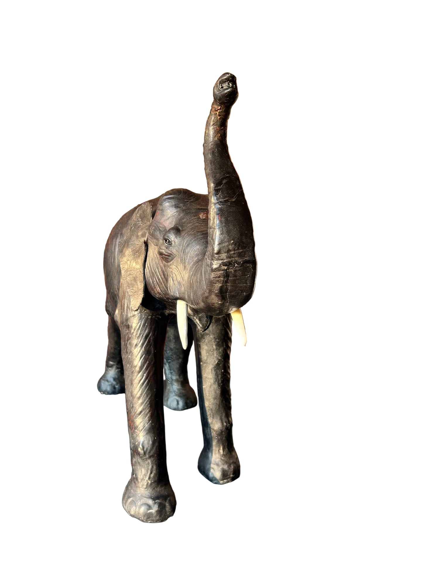 Liberty Leather Elephant: Mid-Century Large Modern Animal Display