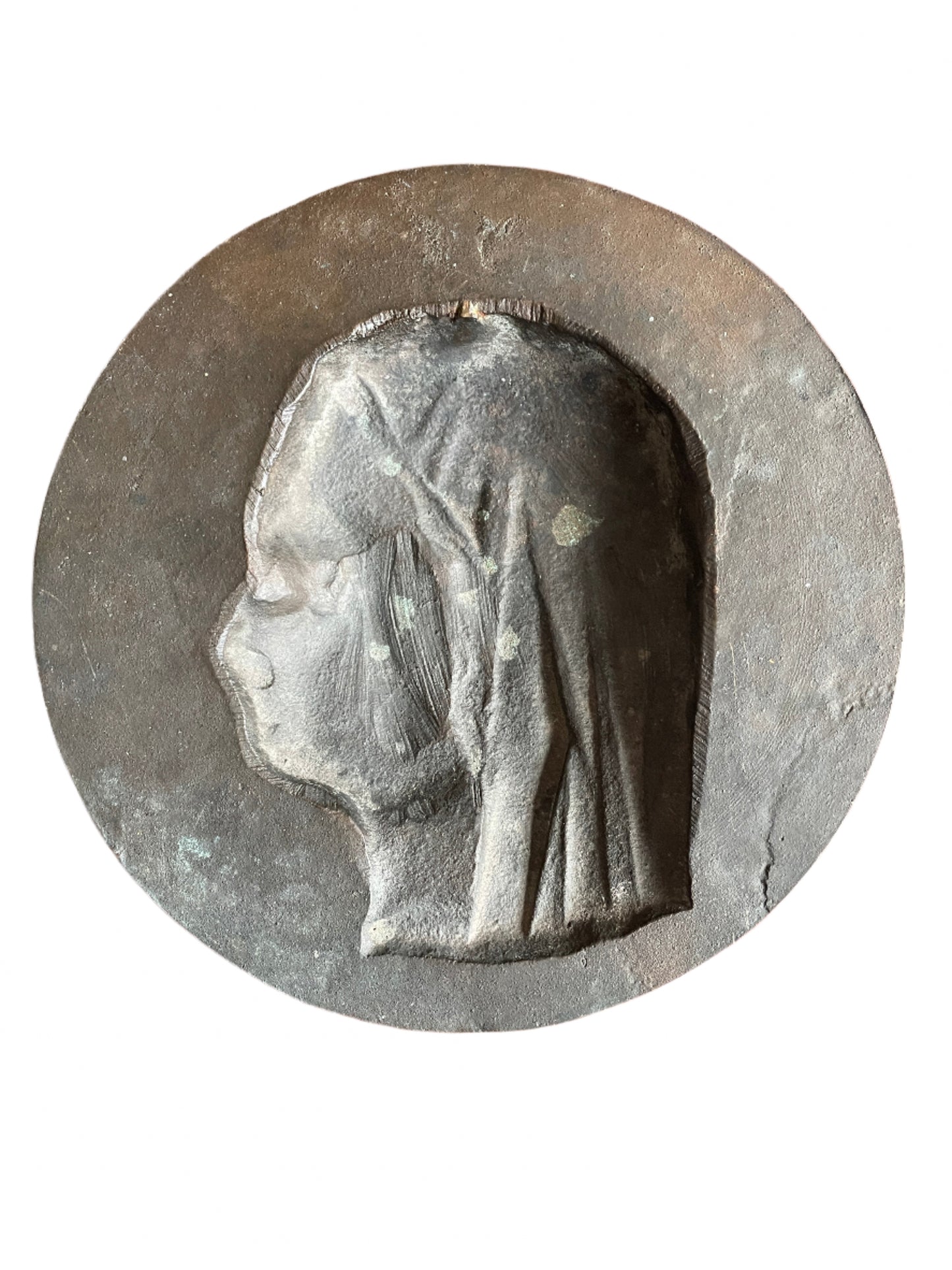Bronze Madonna Virgin Mary Lourdes 100th Anniversary Plaque Relief Moulded Beautiful Roundel Stunning Piece Of Christian History