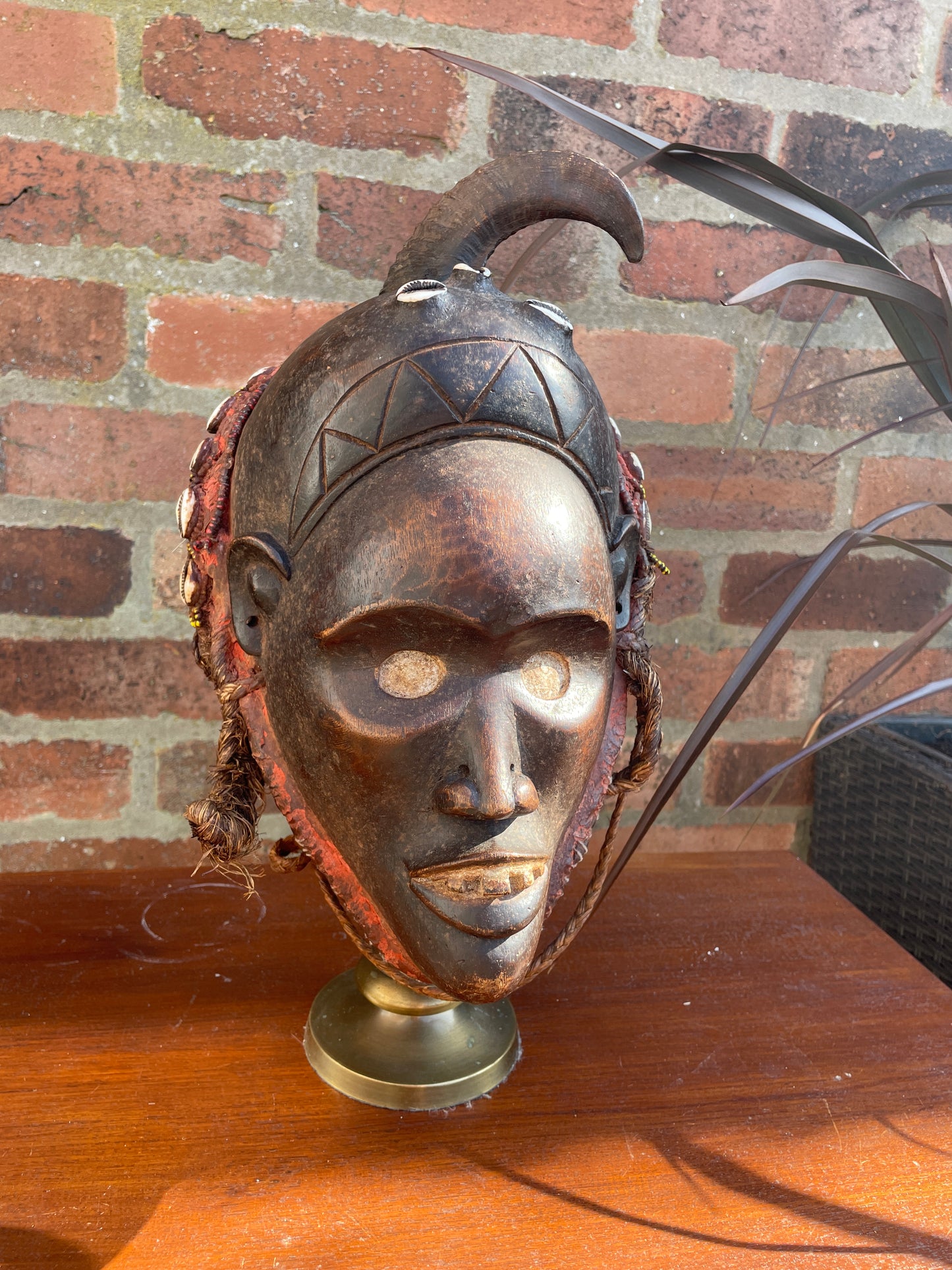 Antique African Tribal Mask Congo Late 19th Early 20th Century . With Beads and Cowries Stunning Piece of Cultural History