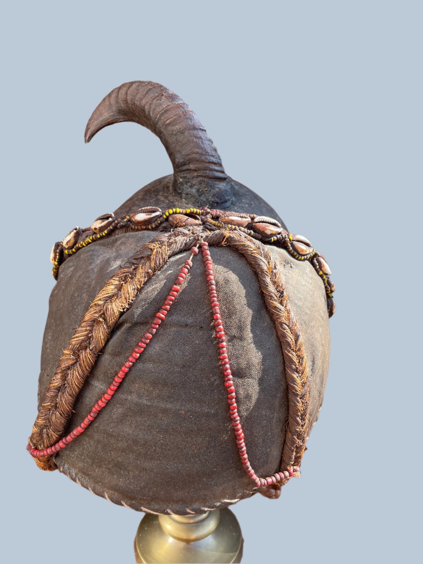 Antique African Tribal Mask Nigeria Yoruba Late 19th Early 20th Century . With Beads and Cowries Stunning Piece of Cultural History