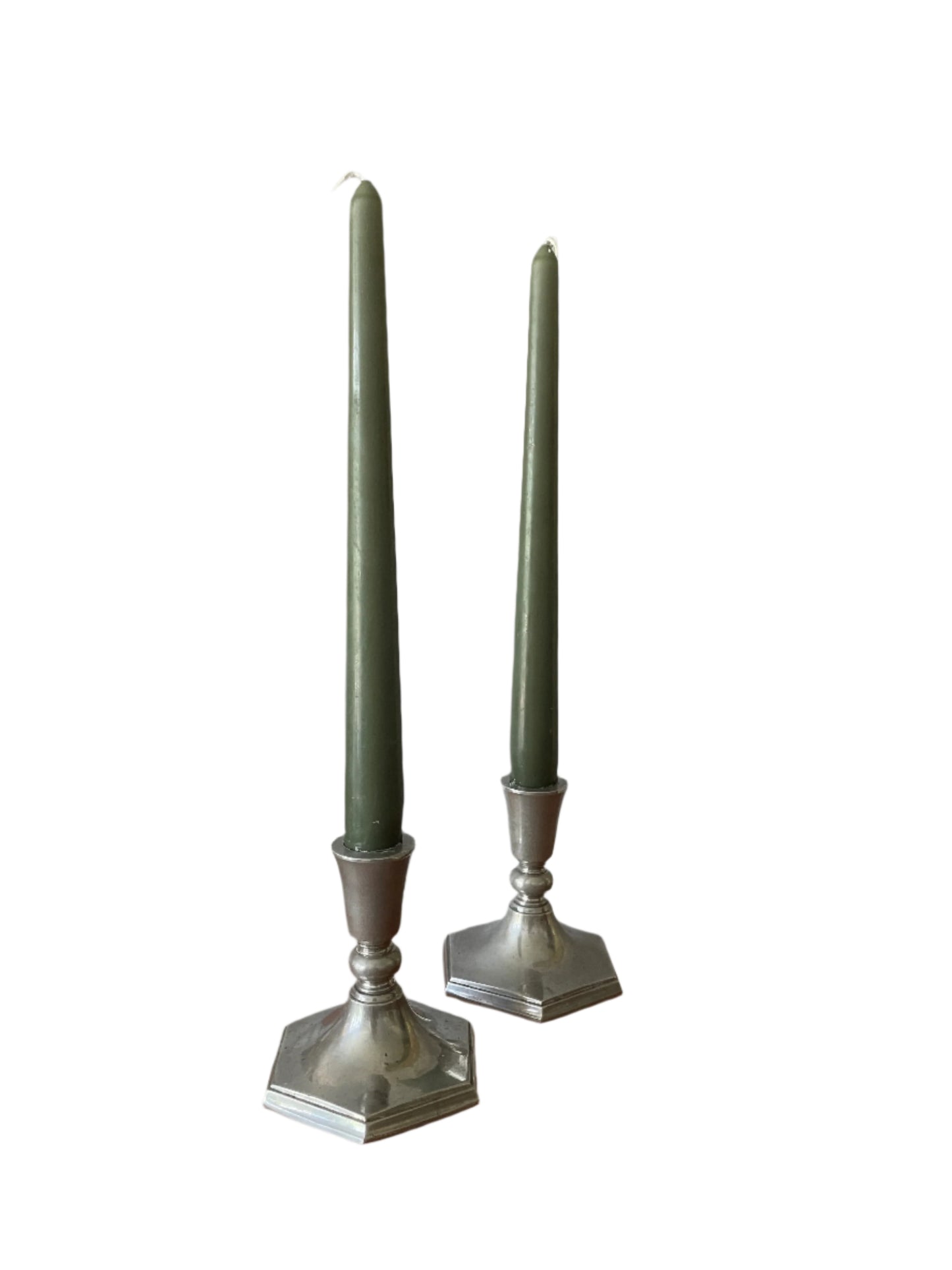 Pewter candlesticks