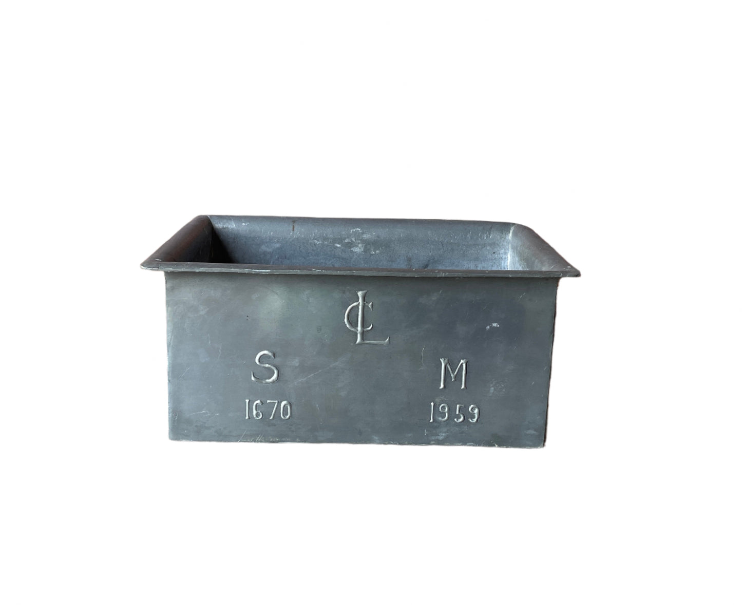 Vintage English Lead Planter | Commemorative Garden Trough | 1670–1959 Heraldic Style