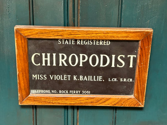 Chiropodists Bronze Wall Plaque Advertising Sign From Rock Ferry Wirral