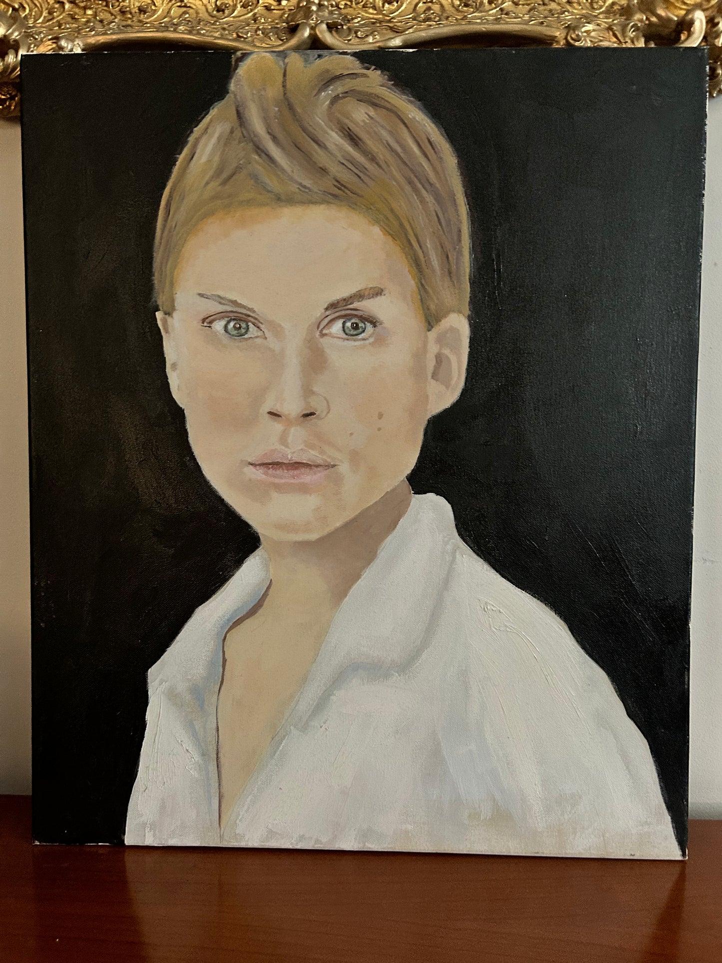 Naive Portrait Of A Woman Oil on Canvas 60x50cm