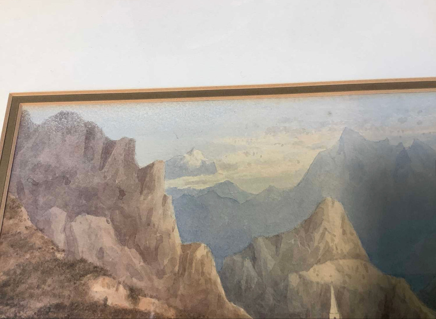 Samuel Prout Watercolour Painting – On Lake Maggiore Italian Landscape (18 x 28 cm)
