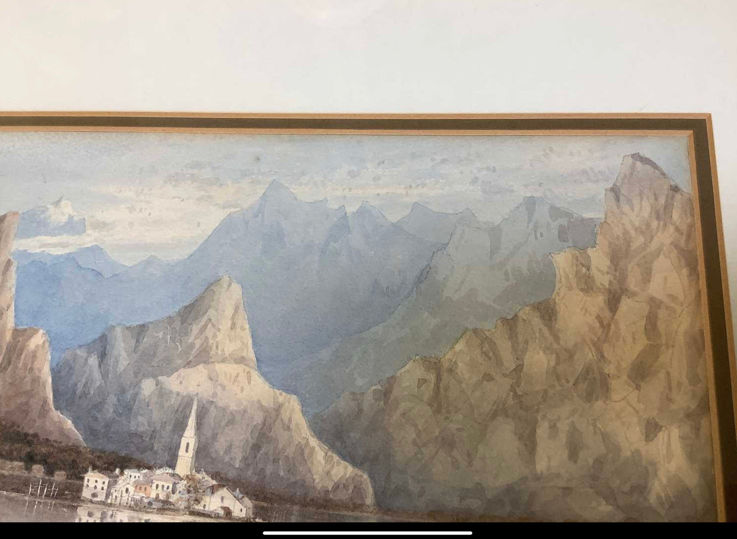 Samuel Prout Watercolour Painting – On Lake Maggiore Italian Landscape (18 x 28 cm)