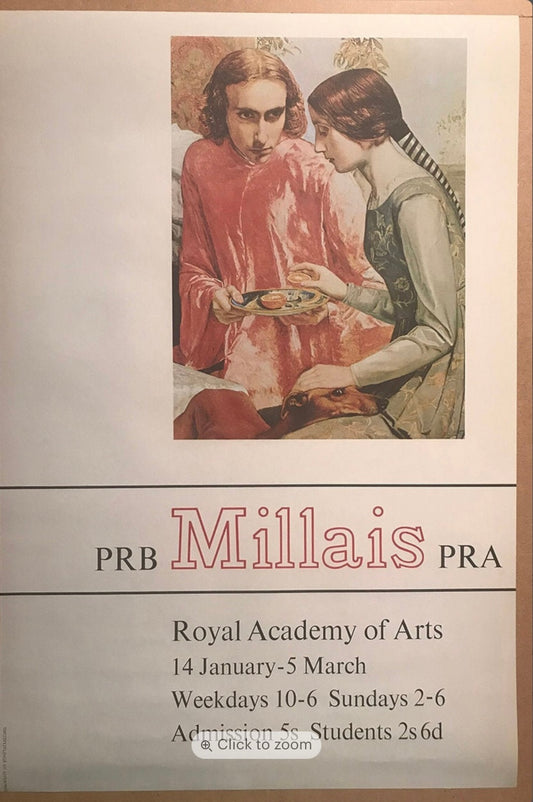 Vintage Exhibition Poster Millais London Stunning Pre raphaelite art exhibition poster