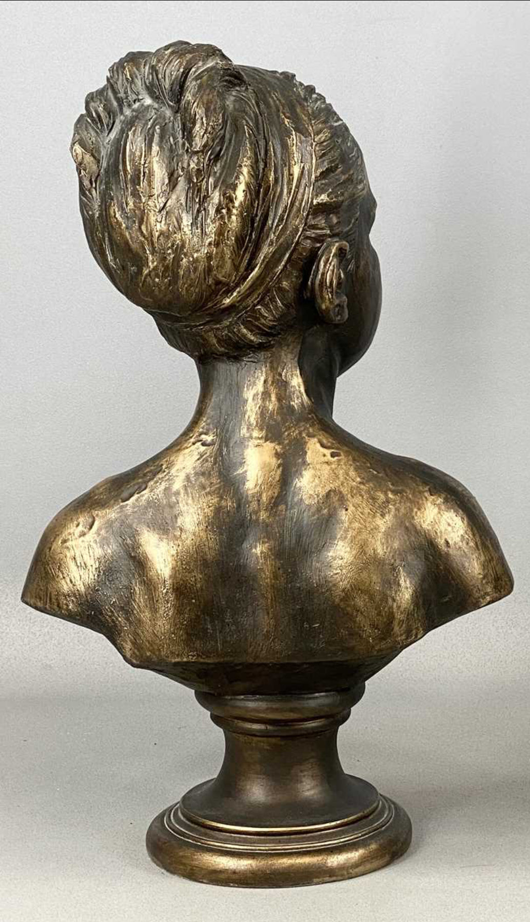 Vintage Gilded Plaster Bust of Louise Brongniart After Jean-Antoine Houdon | French Neoclassical Sculpture | Classical Bust | 44cm