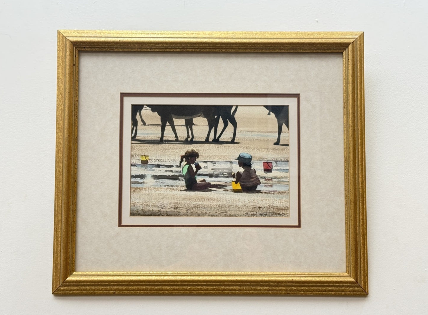 Robert Littleford FRSA RWS 1945-2023 Original Watercolour Beach Scene Framed