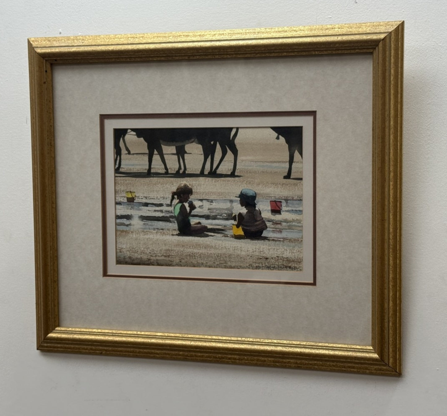 Robert Littleford FRSA RWS 1945-2023 Original Watercolour Beach Scene Framed