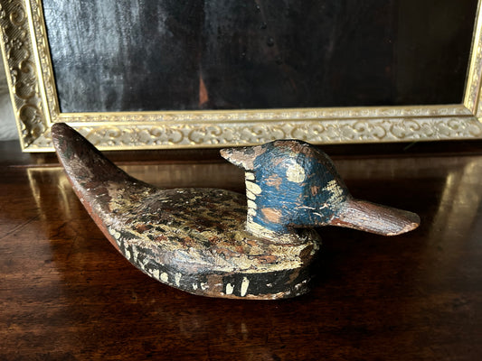 Antique Swiss hand carved Decoy Duck 19th Century