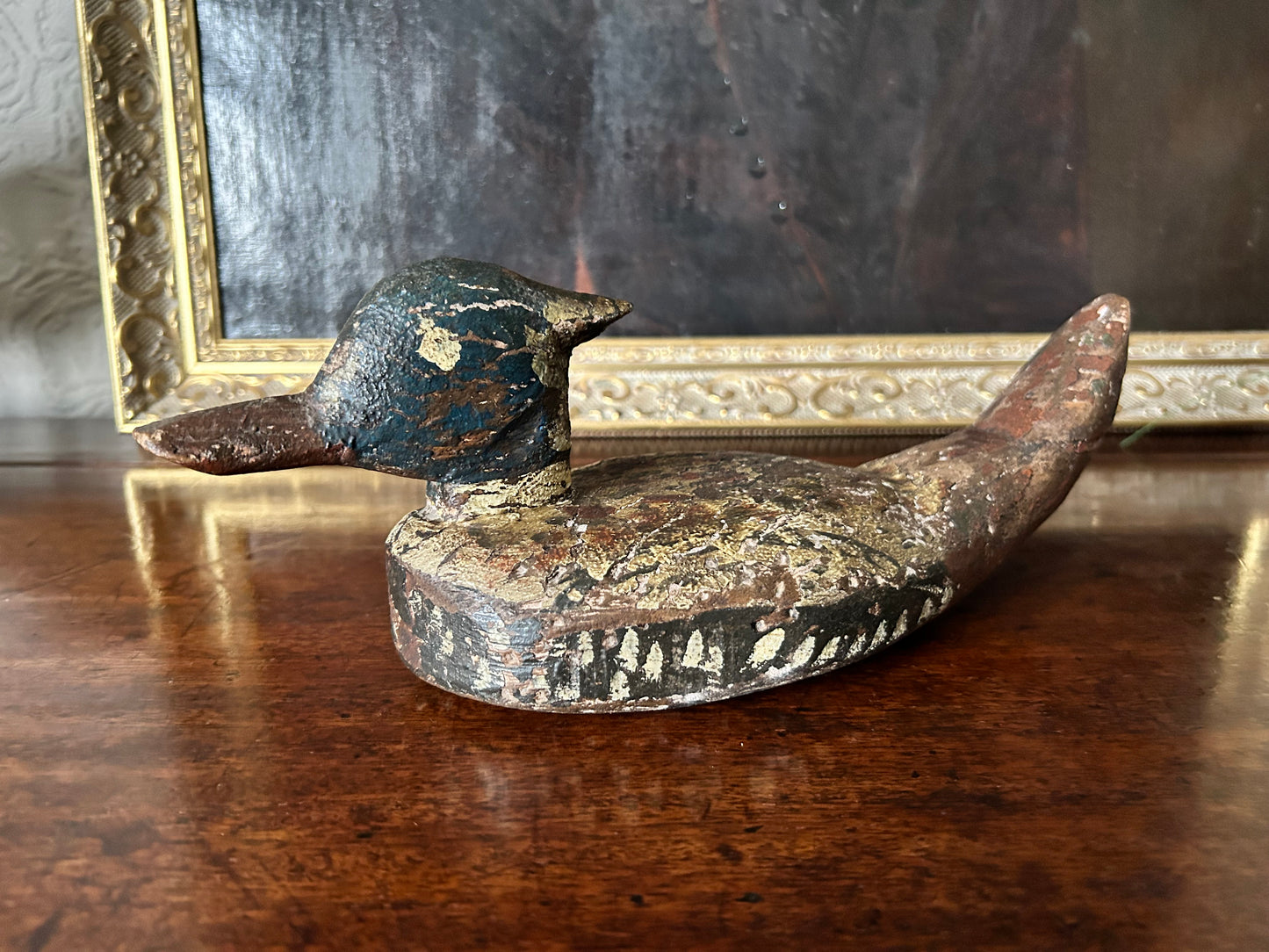 Antique Swiss hand carved Decoy Duck 19th Century