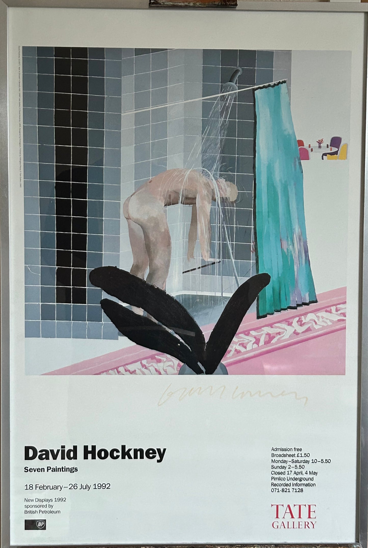 David Hockney Signed Original 1992 Tate Gallery Exhibition Poster 7 Paintings