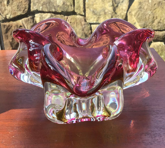 Murano Art Glass Trefoil Bonbon dish, vase, bowl, jewellery dish