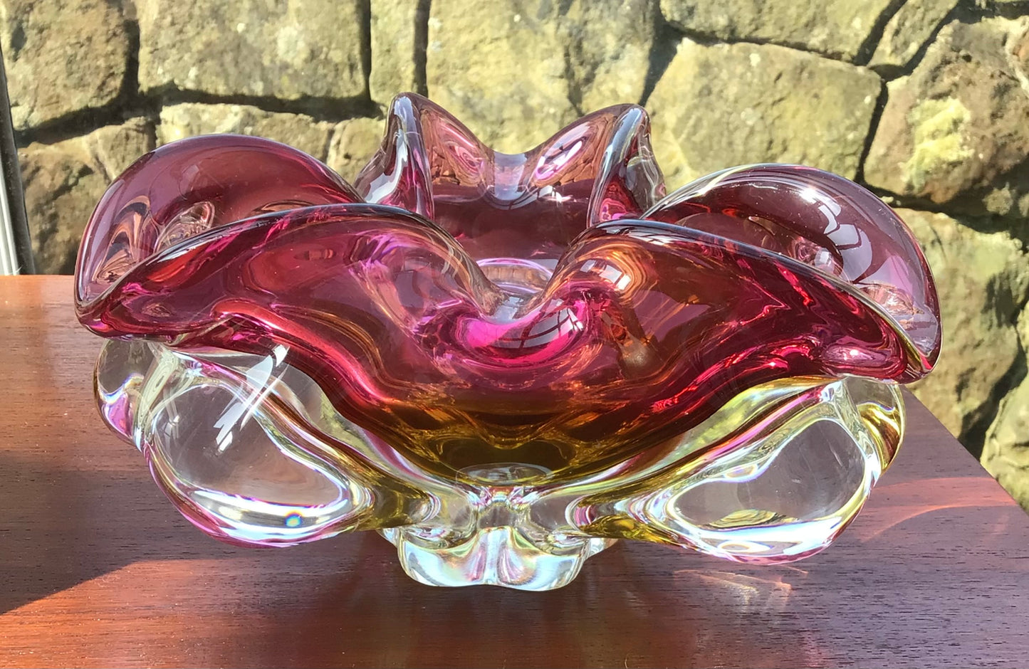 Murano Art Glass Trefoil Bonbon dish, vase, bowl, jewellery dish