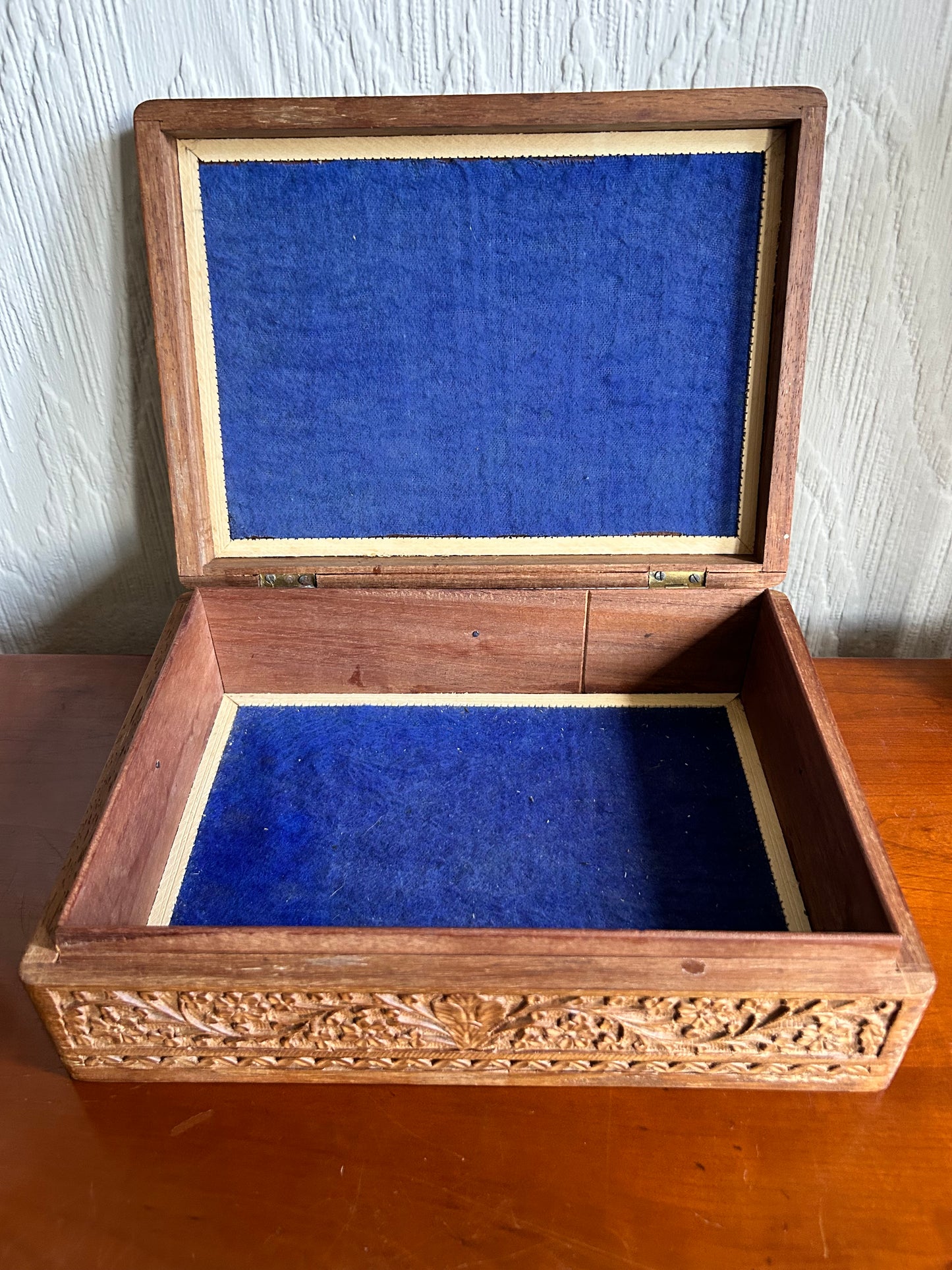 Carved Indian Wooden Jewellery Trinket Box Beautifully Carved Box Ideal Gift For Keeping Treasures in