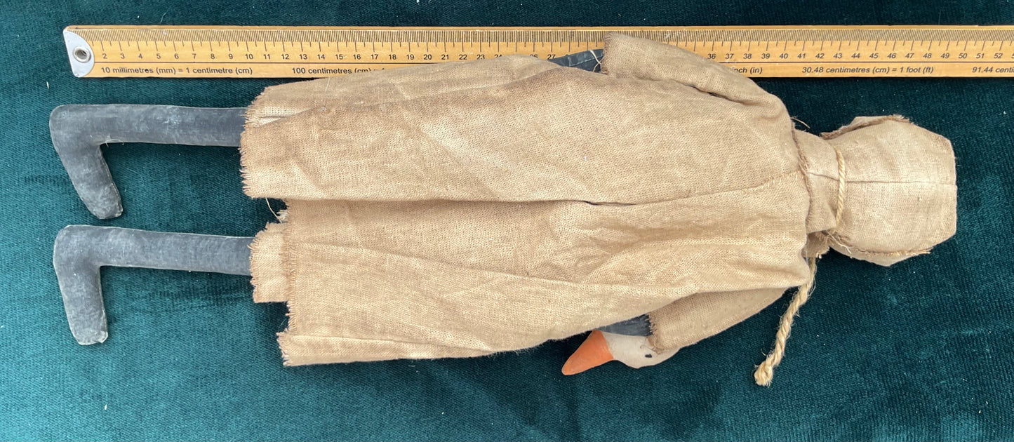 Antique American Folk Art Rag Doll with Goose | Primitive Americana Cloth Toy