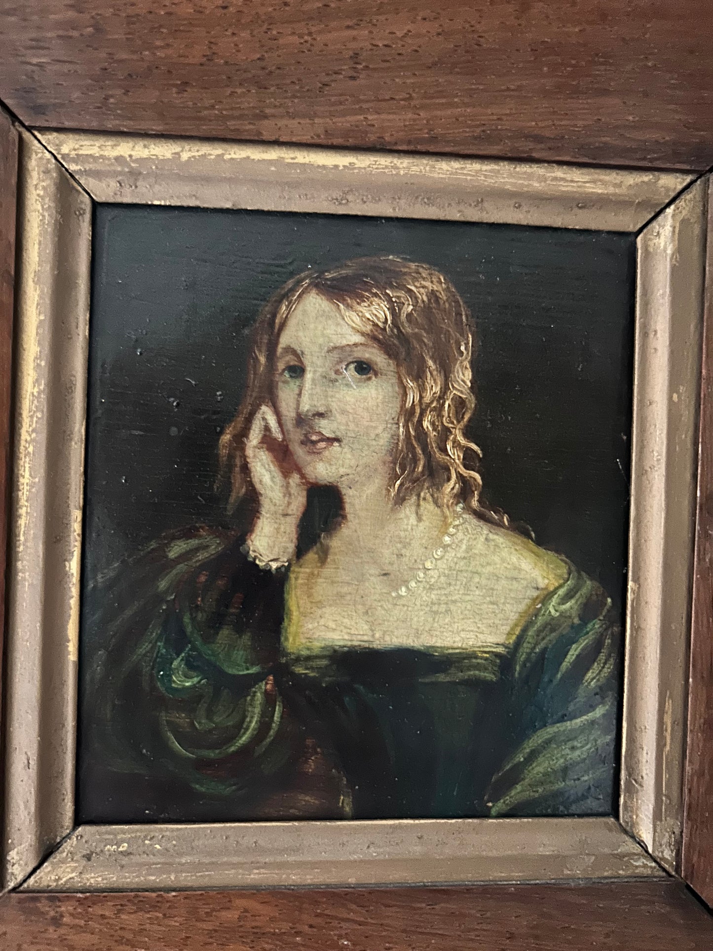 Antique Oil Painting Portrait of a Lady, Victorian Oil On Oak Panel Beautiful 19th century Original Art