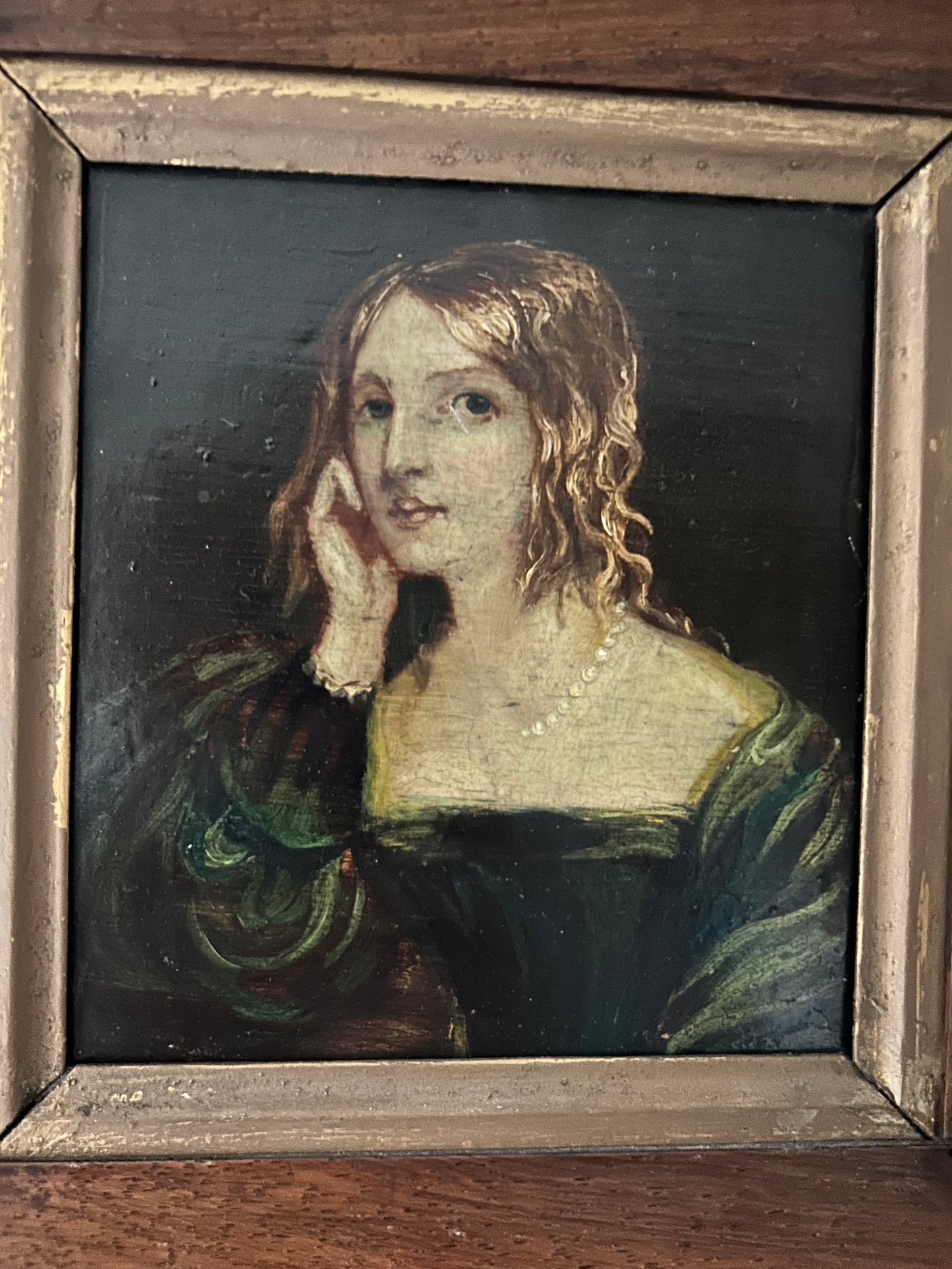 Antique Oil Painting Portrait of a Lady, Victorian Oil On Oak Panel Beautiful 19th century Original Art