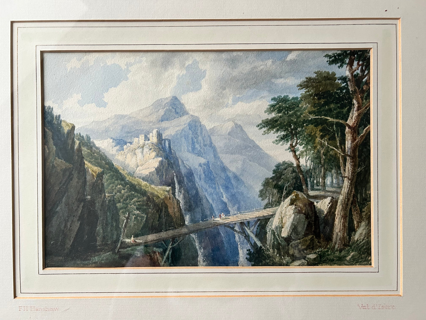 Val D’Isere Original 19th Century Watercolour by Frederick Henry Henshaw C1840 Sotheby’s Provenance Including Catalogue