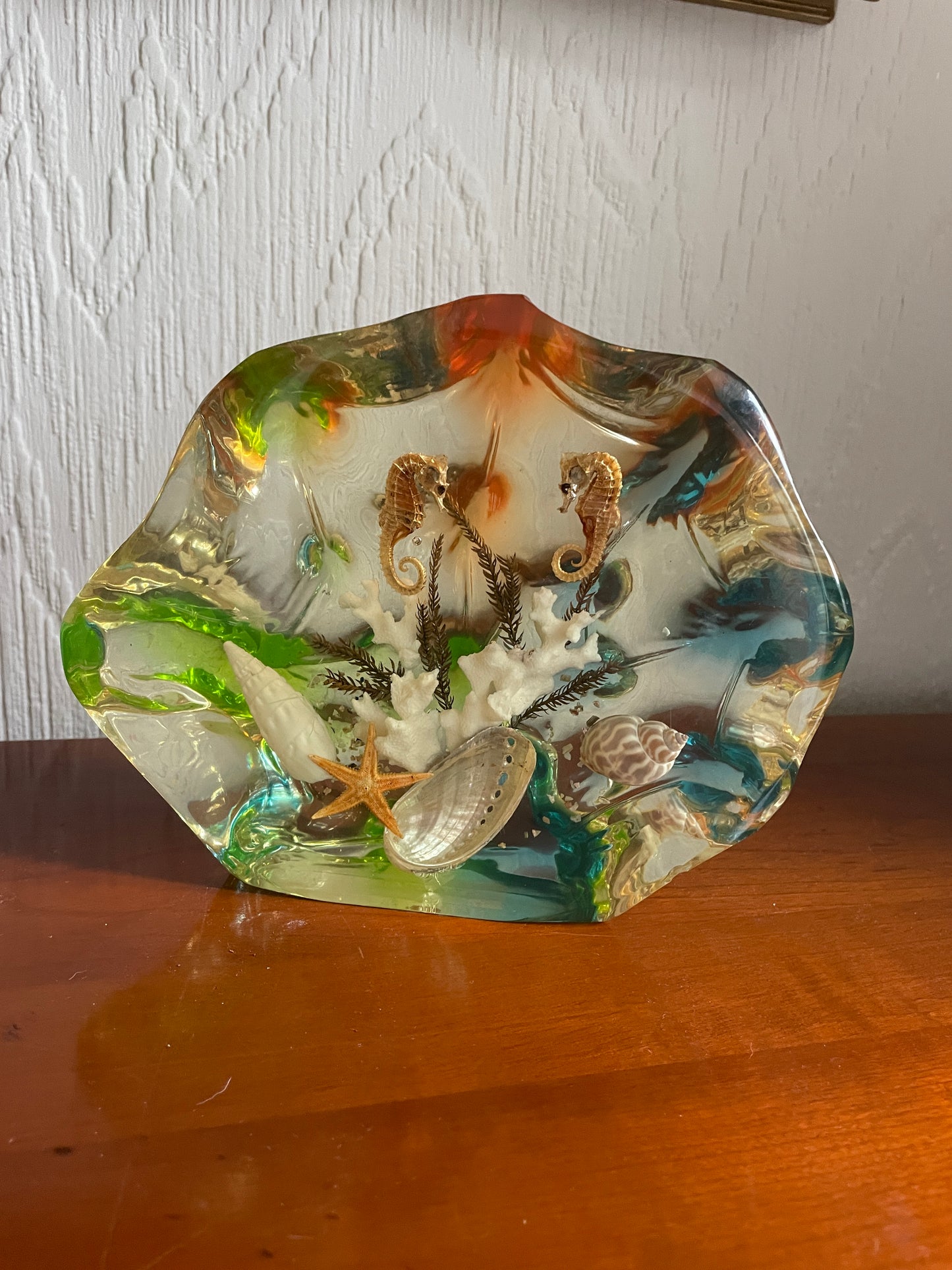 Mid Century Taxidermy Lucite Sealife Display ornament or Paperweight