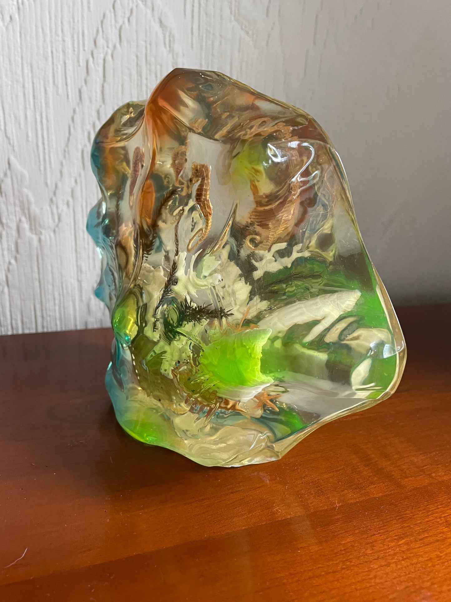 Mid Century Taxidermy Lucite Sealife Display ornament or Paperweight