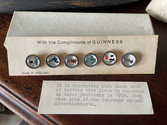 Guinness 1950s Waistcoat Buttons. boxed promotional presentation set, Guinness Toucan