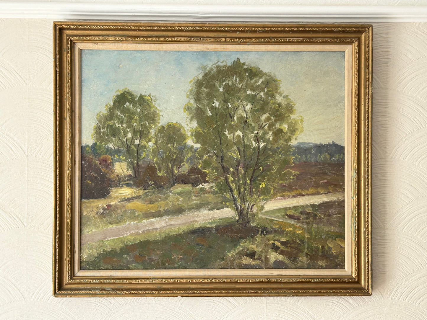 James Proudfoot ‘Roadside Trees’ Vibrant Mid Century Oil Painting on Board 20x24 inches